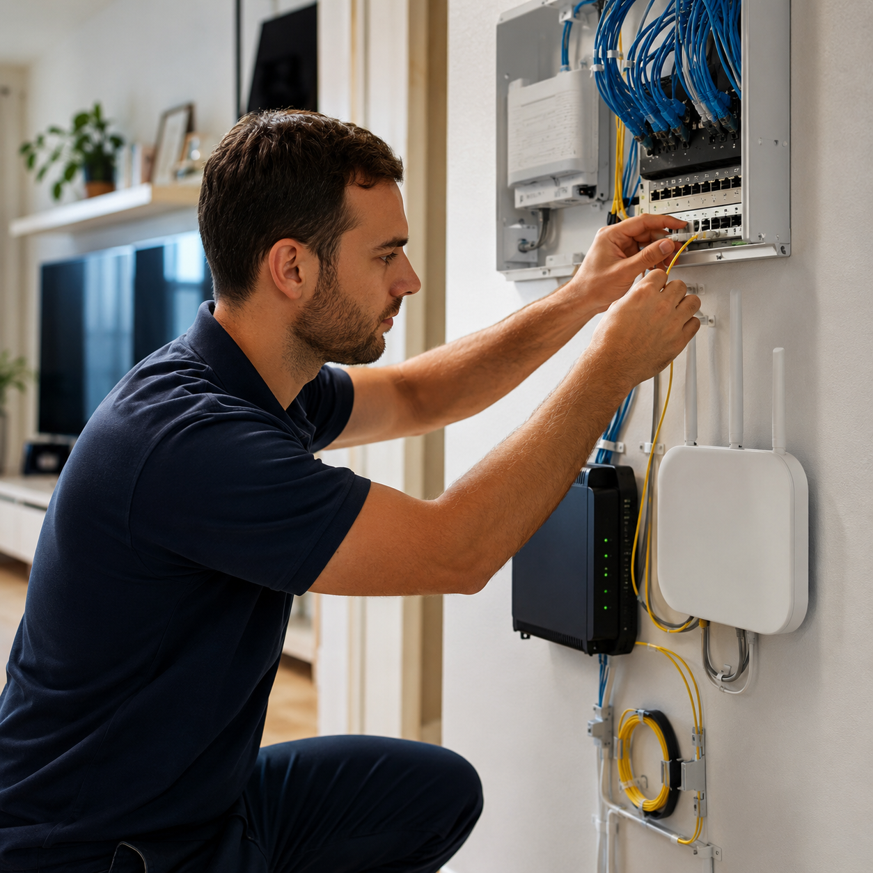 Netwerk en glasvezel installatie door Michilsen